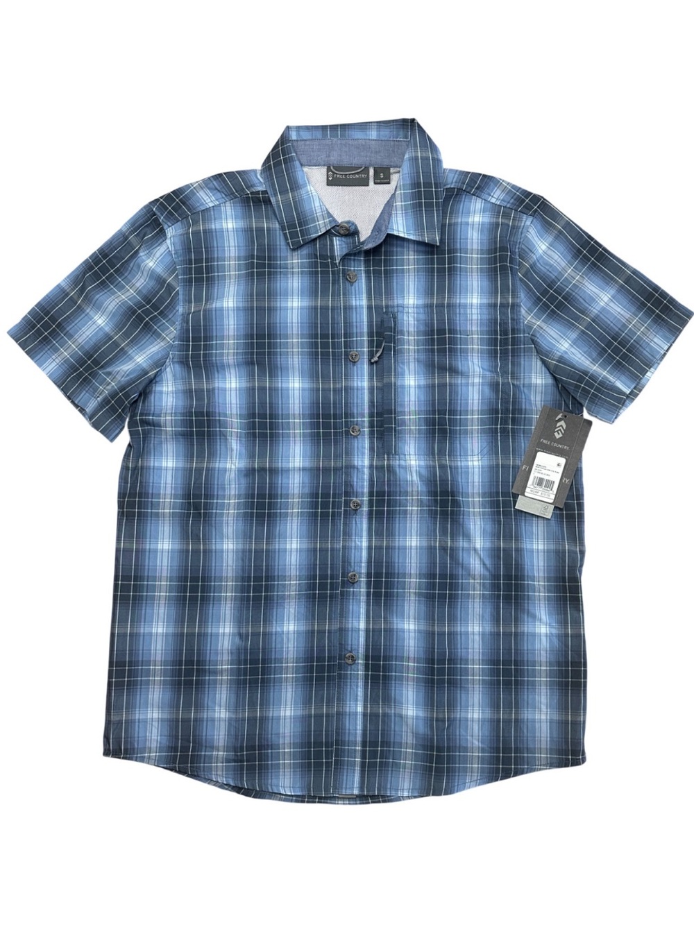 Free Country Excursion Poplin Yarn Dye Plaid Shirt Small